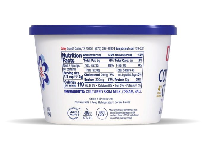 Daisy cottage cheese nutrition facts