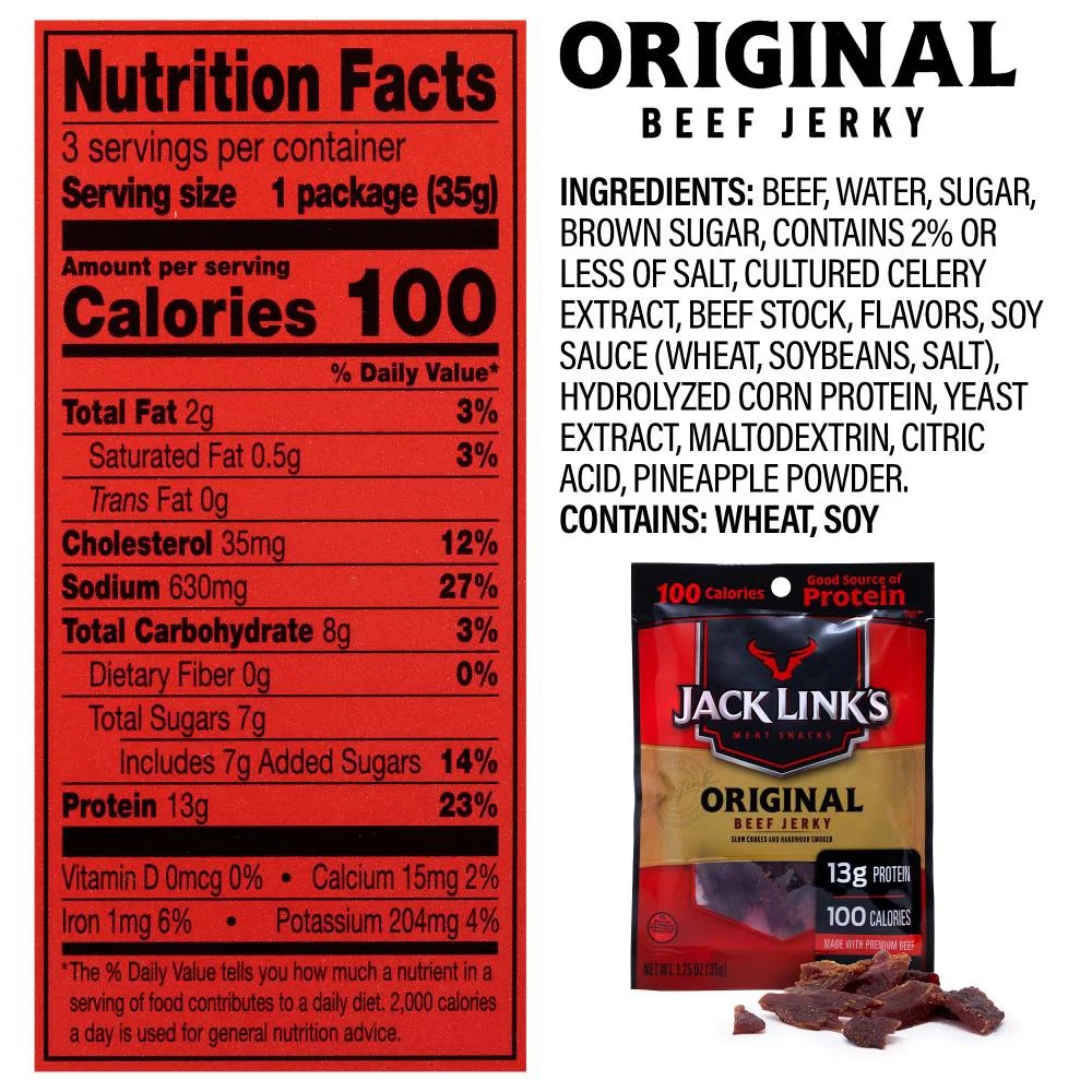 Jack link's beef and cheese nutrition