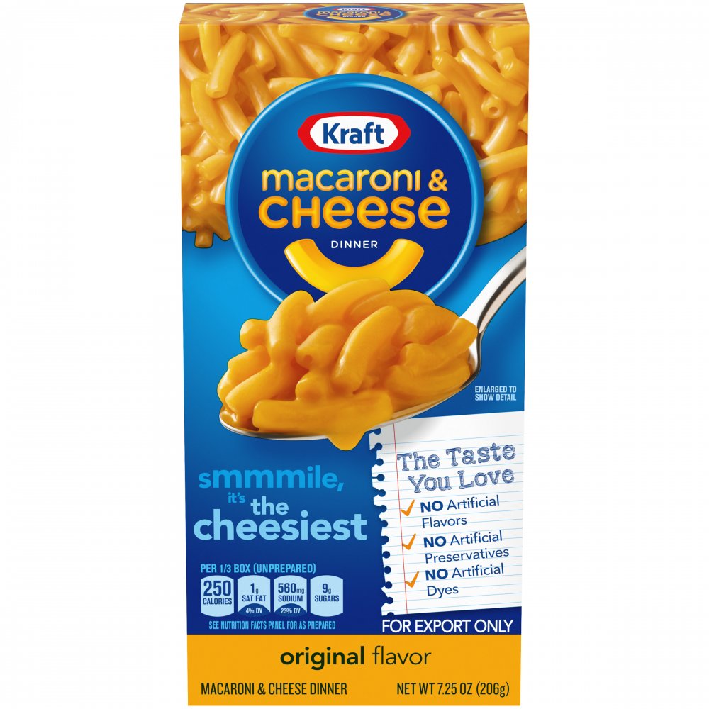 Mac and cheese kraft nutrition