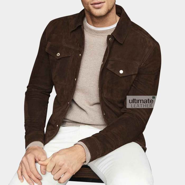 Mens fashion brown jacket