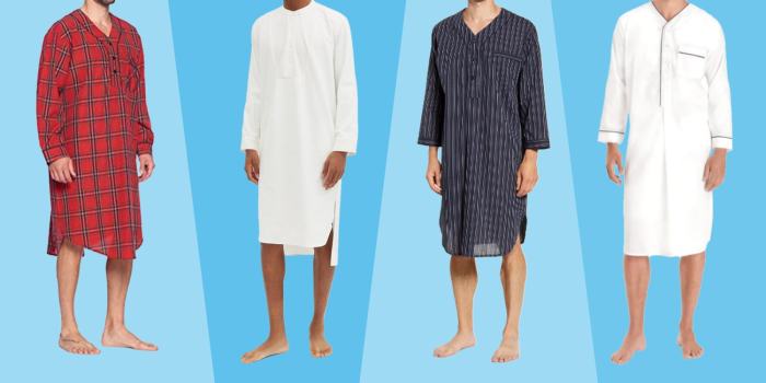 Men's old fashioned nightshirt and cap